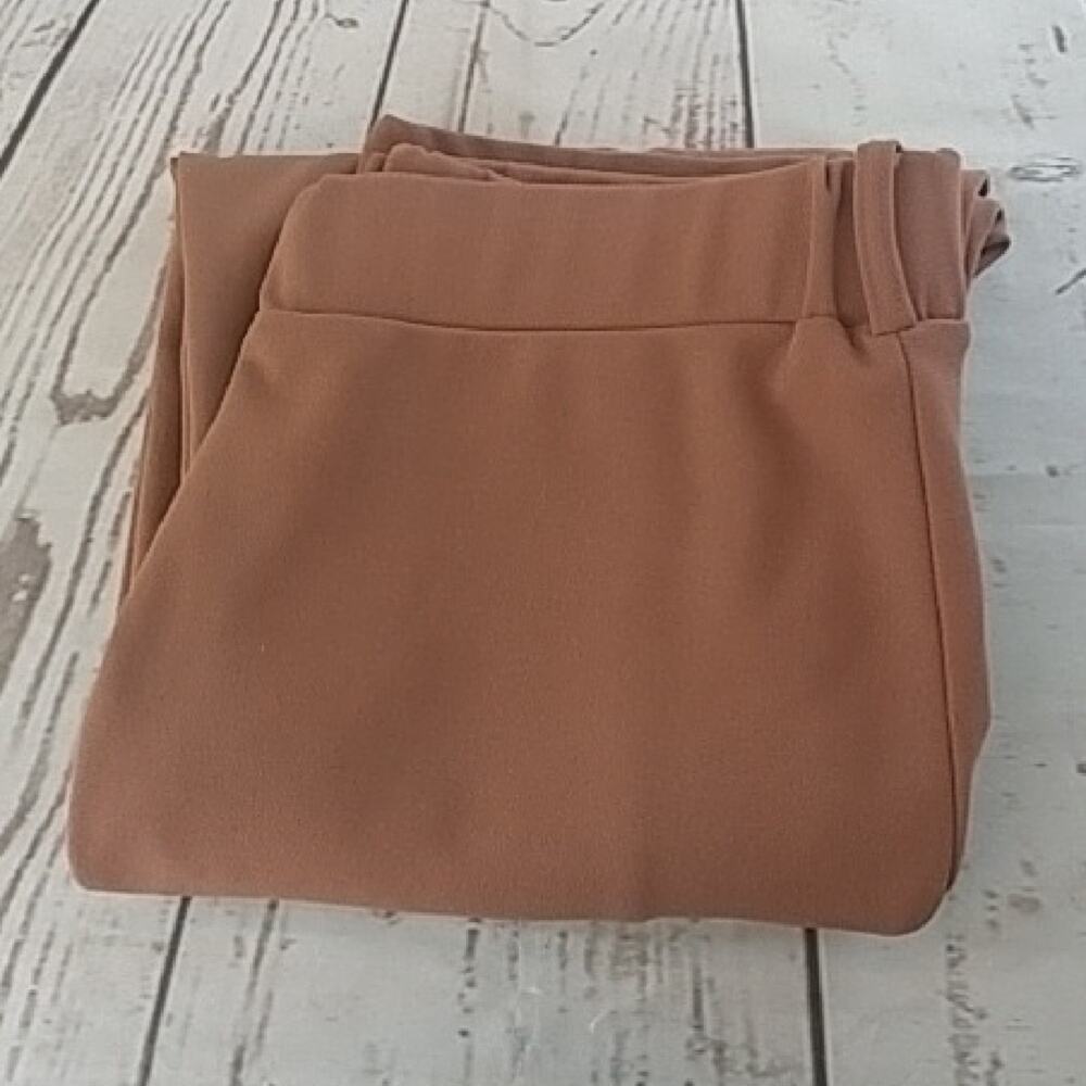 Trendz Pull On Pants With Zipper‎ Pockets Brown Size L